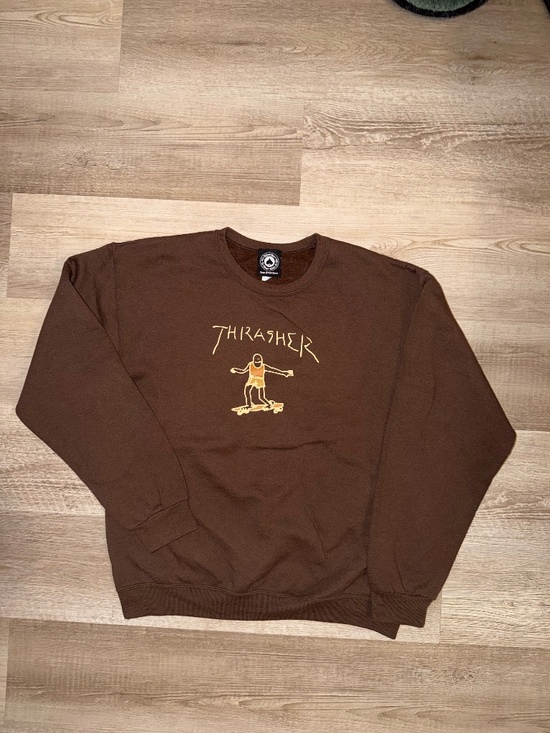 Thrasher Gonz Logo Crewneck - BROWN - Picture 1 of 4